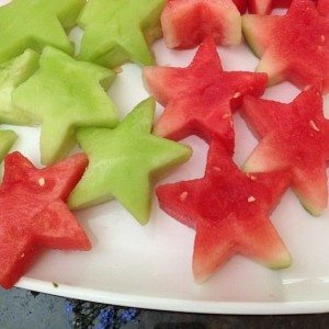 Star shaped watermelon & honeydew | AFancyGirlMust.com