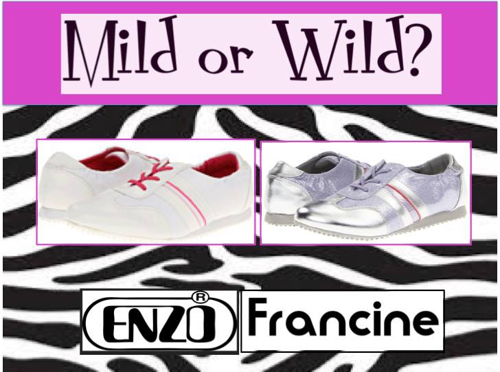 Enzo Girls Francine sneakers in either metallic or white fabric.