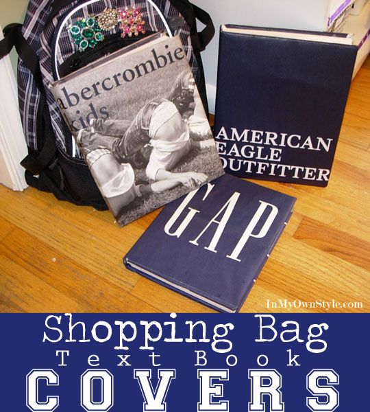 How To Make Shopping Bag Textbook Covers by Diane Henkler  In My Own Style