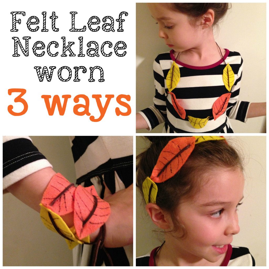 DIY felt leaf necklace worn 3 ways | FabKids guest post