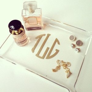 Acrylic Monogram Small Tray, $22, Shop Dandy: gift ideas for grown-up fancy girls