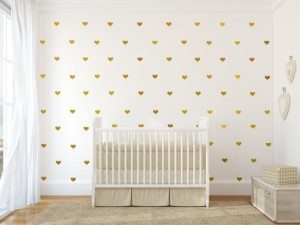 Gold heart vinyl wall decals, Jesabi on Etsy