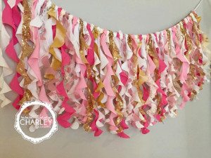 Gold Curly Fabric Garland, OhMyCharley on Etsy