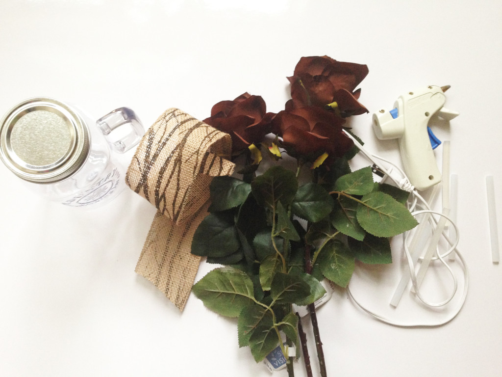 Easy Mason Jar Thanksgiving Centerpiece with Roses for the Kids Table