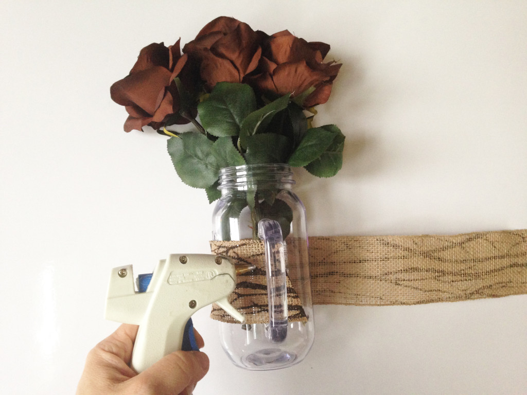 Easy Mason Jar Thanksgiving Centerpiece with Roses for the Kids Table