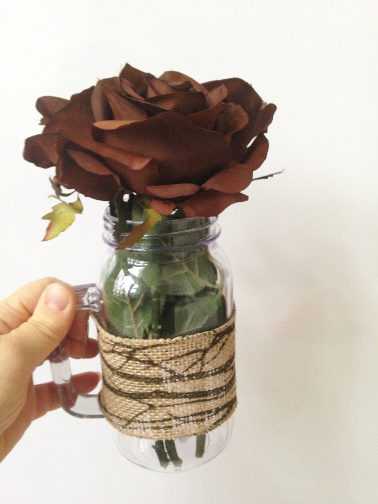 Easy Mason Jar Thanksgiving Centerpiece with Roses for the Kids Table