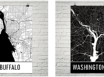 Modern Map Art city posters