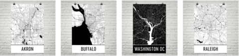 Modern Map Art city posters