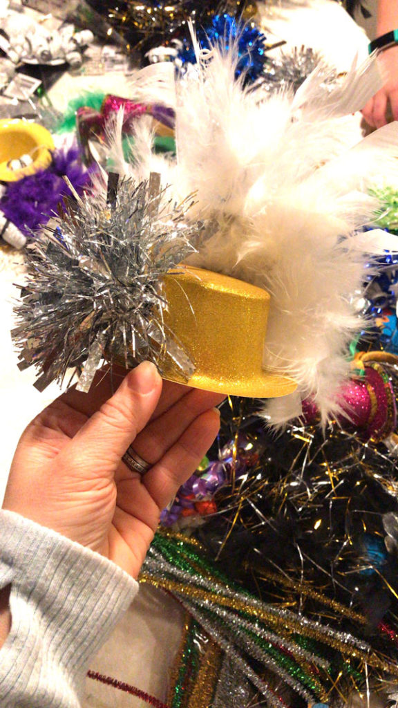 NYE DIY Hats - Gold with feathers | Dollar Tree DIY